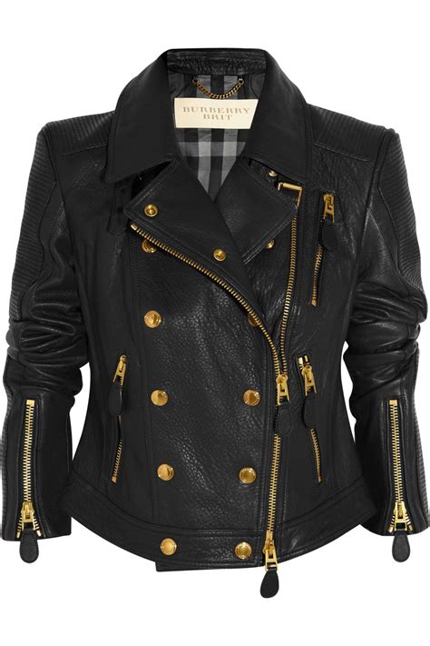 biker burberry lady gold zip|Burberry Colorblock Pattern Biker Jacket .